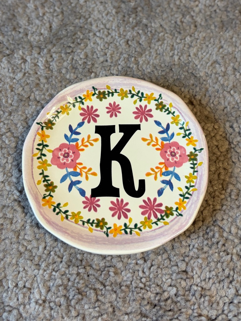 3 for $12: Natural Life initial “K” ring dish